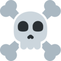 skull and crossbones on platform Twitter
