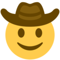 face with cowboy hat on platform Twitter