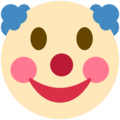 clown face on platform Twitter