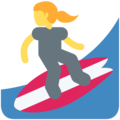 woman surfing on platform Twitter