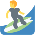 man surfing on platform Twitter