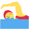 woman swimming on platform Twitter