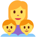 family: woman, boy, boy on platform Twitter