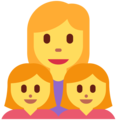 family: woman, girl, girl on platform Twitter