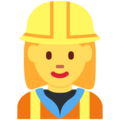 woman construction worker on platform Twitter