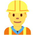 man construction worker on platform Twitter