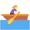 woman rowing boat on platform Twitter
