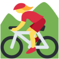 woman mountain biking on platform Twitter