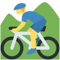 man mountain biking on platform Twitter