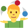 man juggling on platform Twitter