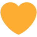 orange heart on platform Twitter