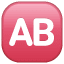 AB button (blood type) on platform Whatsapp