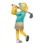 woman golfing on platform Whatsapp