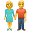 woman and man holding hands on platform Whatsapp