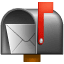 open mailbox with raised flag on platform Whatsapp