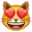 smiling cat with heart-eyes on platform Whatsapp