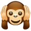 hear-no-evil monkey on platform Whatsapp