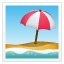 beach with umbrella on platform Whatsapp