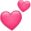two hearts on platform Whatsapp