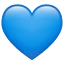 blue heart on platform Whatsapp