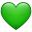green heart on platform Whatsapp
