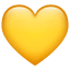 yellow heart on platform Whatsapp