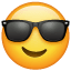 Smiling Face with Sunglasses Emoji on platform Whatsapp