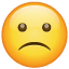 slightly frowning face on platform Whatsapp