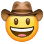 face with cowboy hat on platform Whatsapp