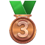 third place medal on platform Whatsapp