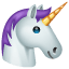 unicorn face on platform Whatsapp
