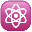 atom symbol on platform Whatsapp