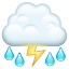 cloud with lightning and rain on platform Whatsapp