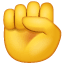 raised fist on platform Whatsapp