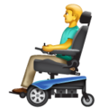 man in motorized wheelchair on platform Whatsapp