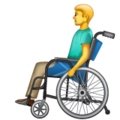 man in manual wheelchair on platform Whatsapp