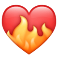 heart on fire on platform Whatsapp