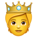 person with crown on platform Whatsapp