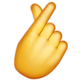 hand with index finger and thumb crossed on platform Whatsapp