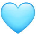 light blue heart on platform Whatsapp